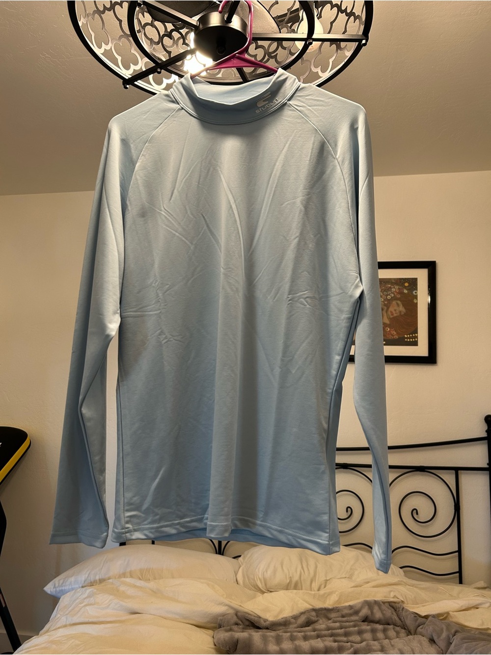 LIV Team Fireballs Men’s Long-Sleeve Pale Blue Swim Rash Guard